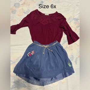 Girls skirt with matching Blouse size 6x